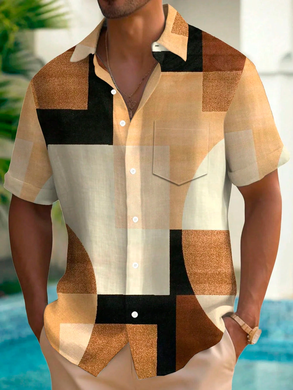 Men's Print Button Shirt