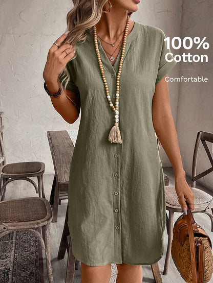 Women's Button Casual Mini Dress