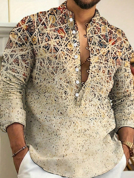 Men's Striped Casual Button Shirt