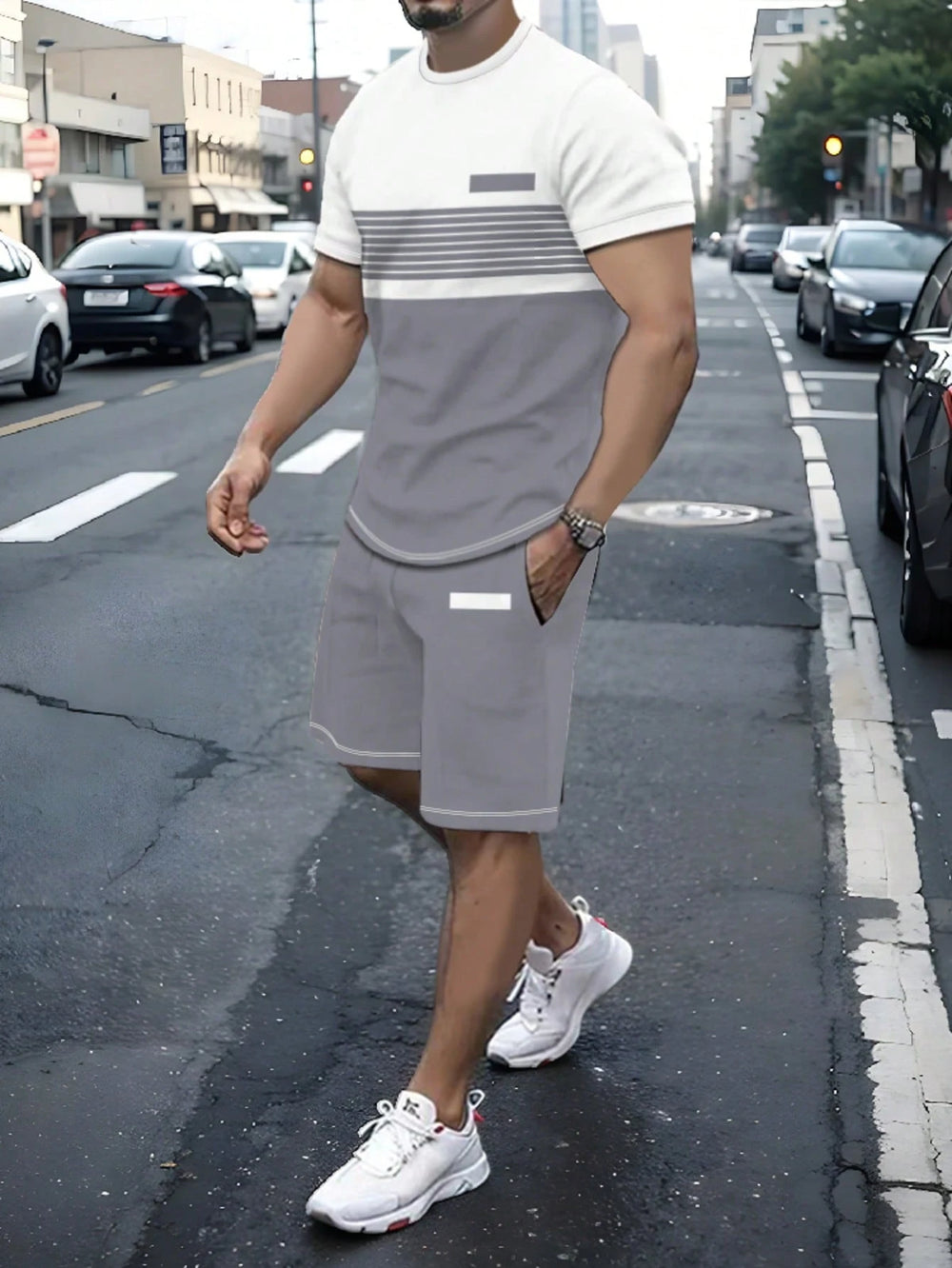 Men's Contrast Polo Set