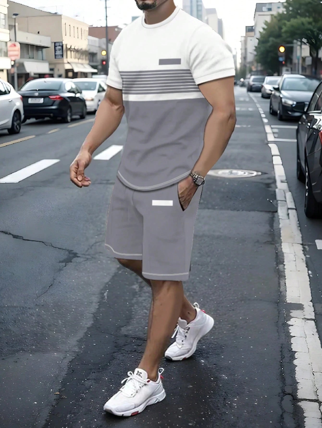 Men's Contrast Polo Set