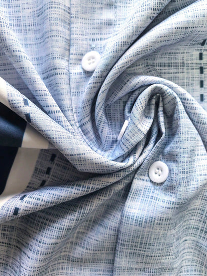 Men's Textured Striped Button Shirt