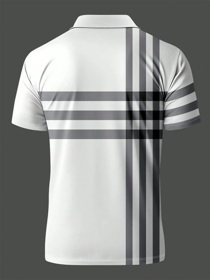 Men's Striped Print Shirt Set