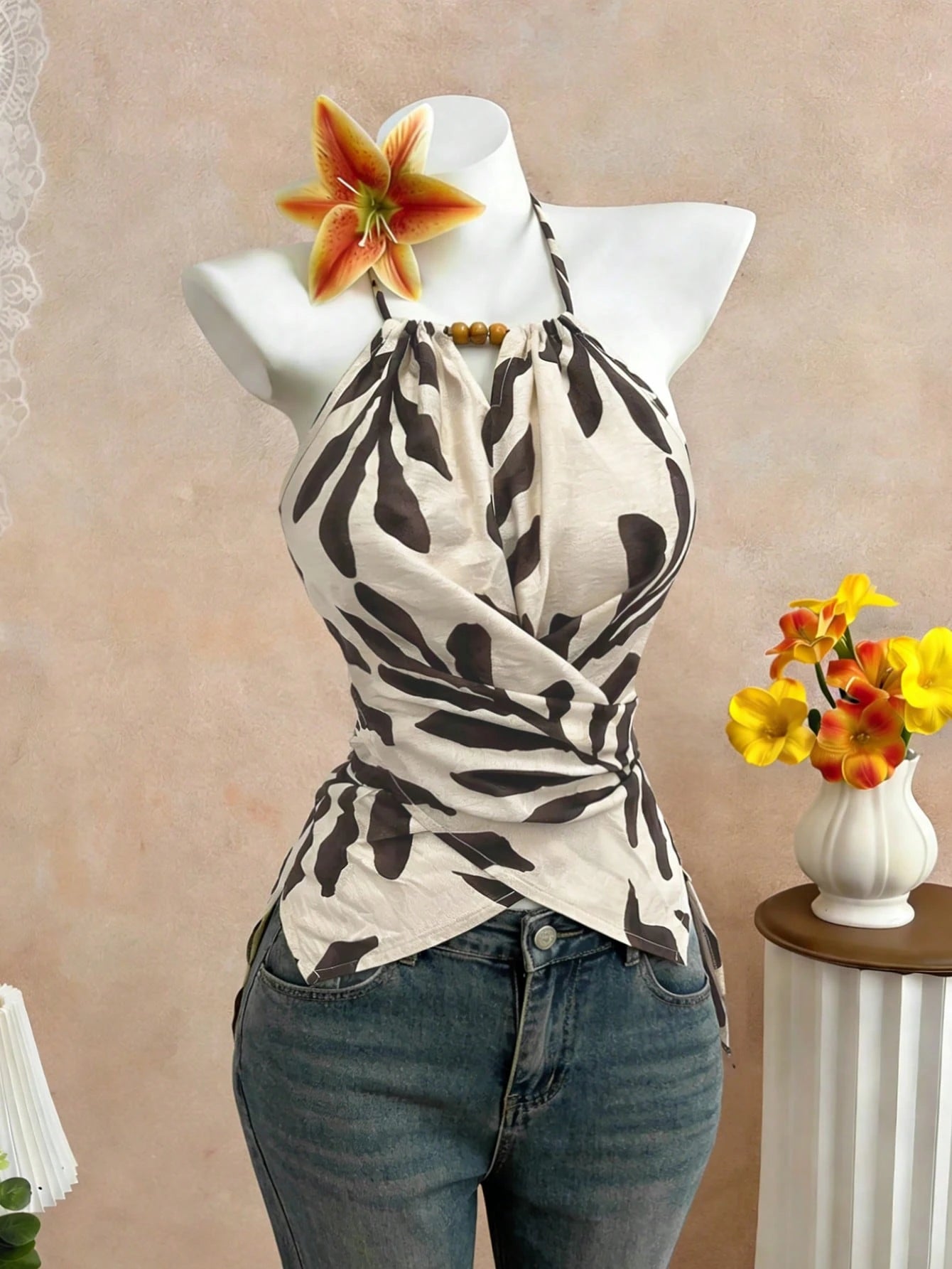 Women's Boho Halter Tank Top