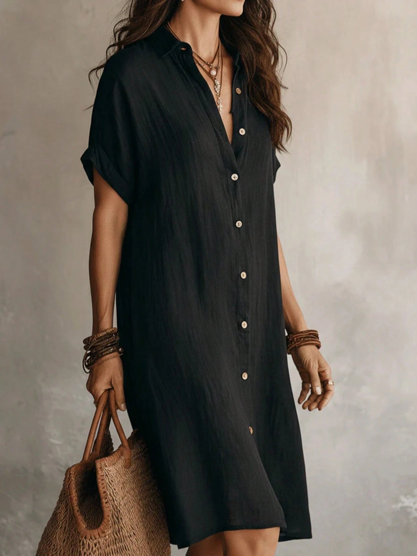 Women's Button Casual Dress
