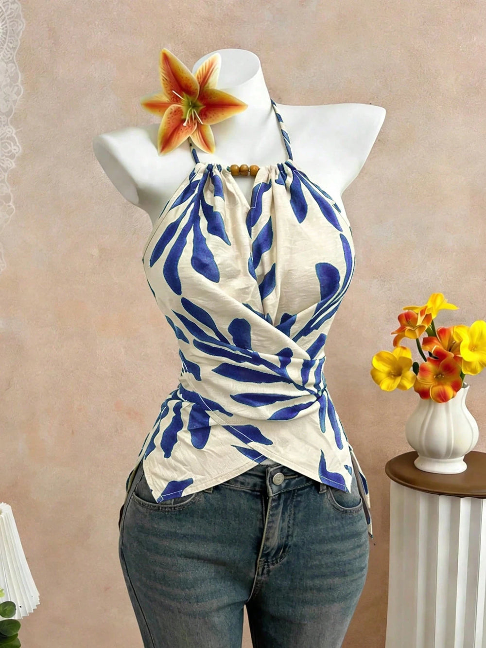 Women's Boho Halter Tank Top