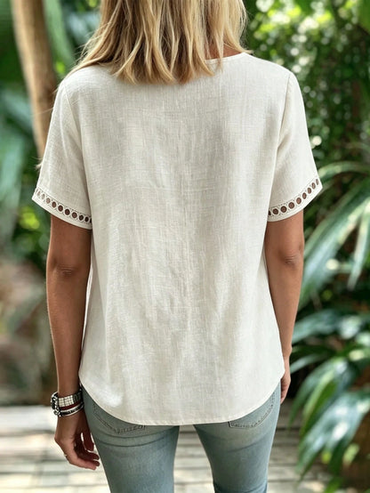 Women's V Neck Casual Blouse