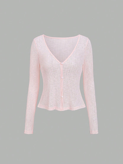 Women's V Neck Cardigan