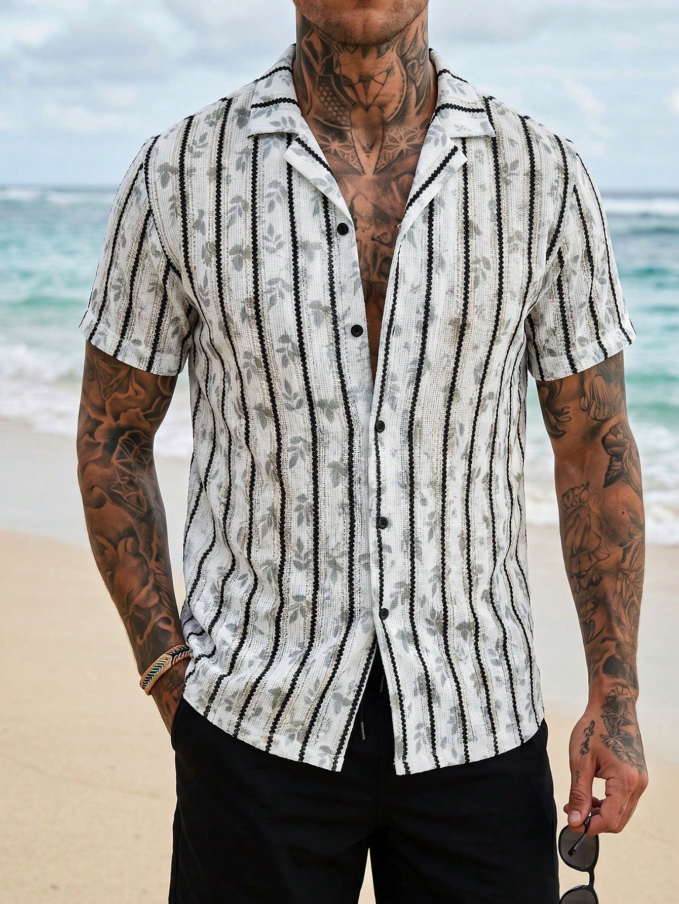 Men's Print Button Shirt
