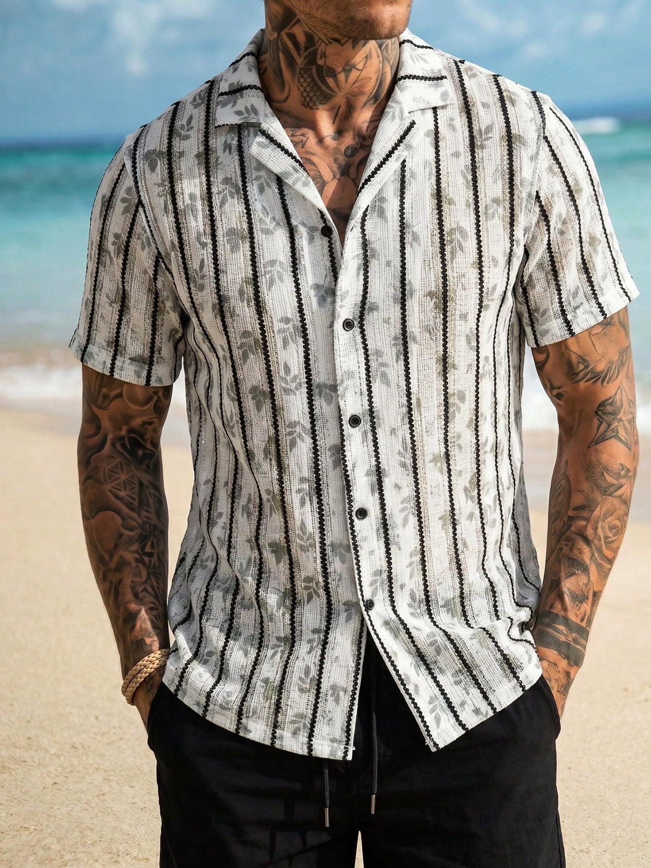 Men's Print Button Shirt