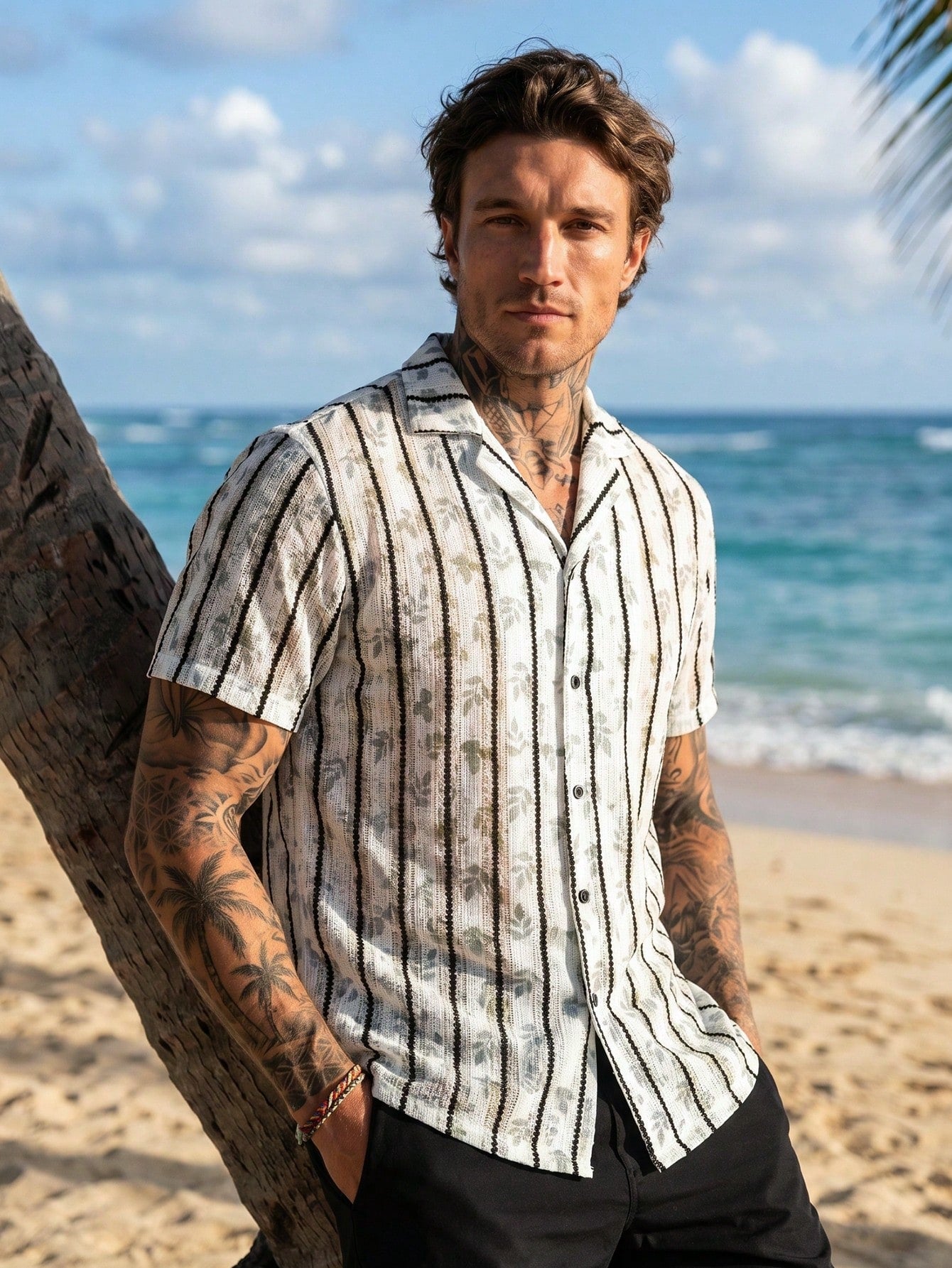 Men's Print Button Shirt
