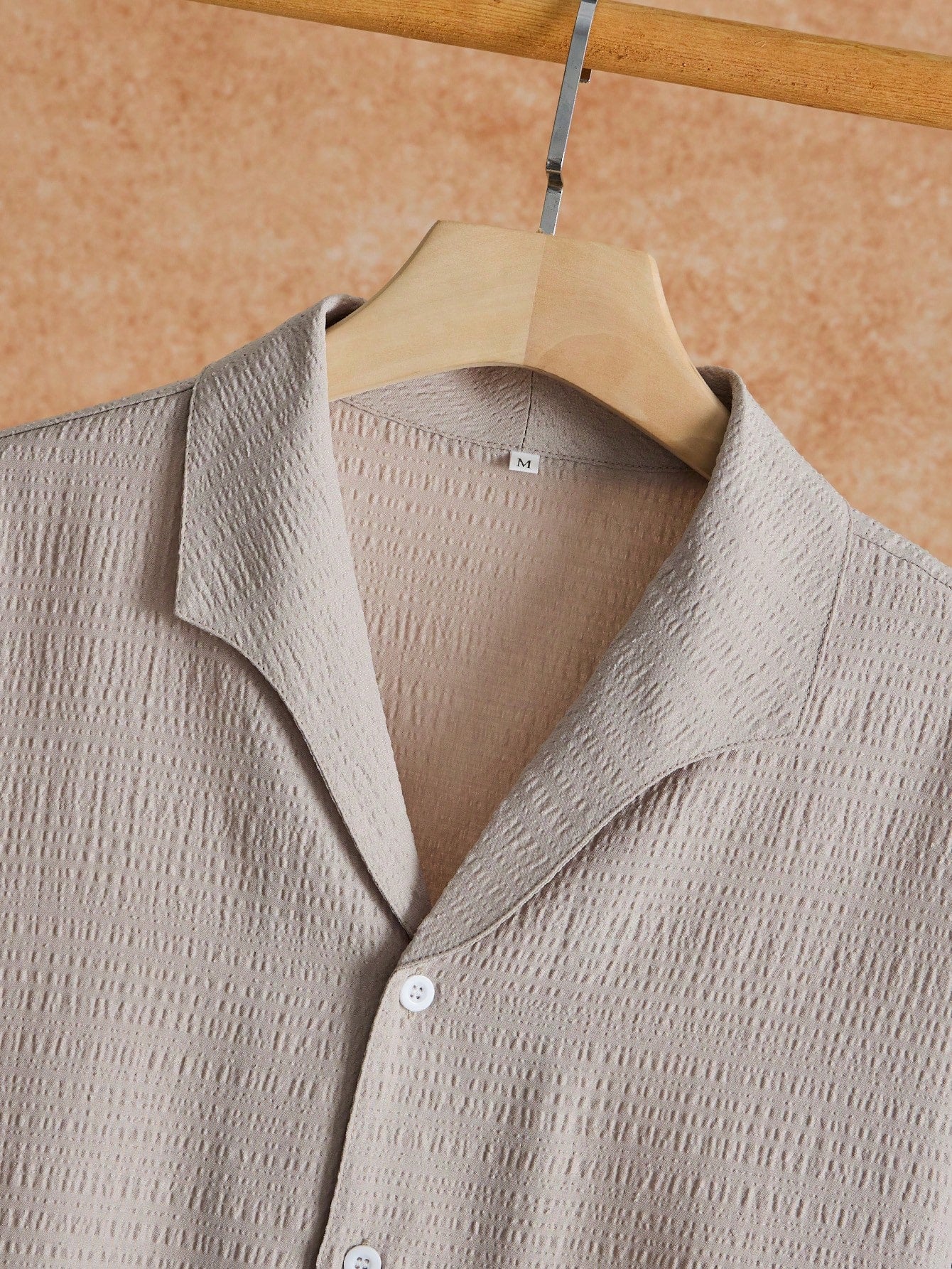 Men's Textured Cuban Collar Shirt Set