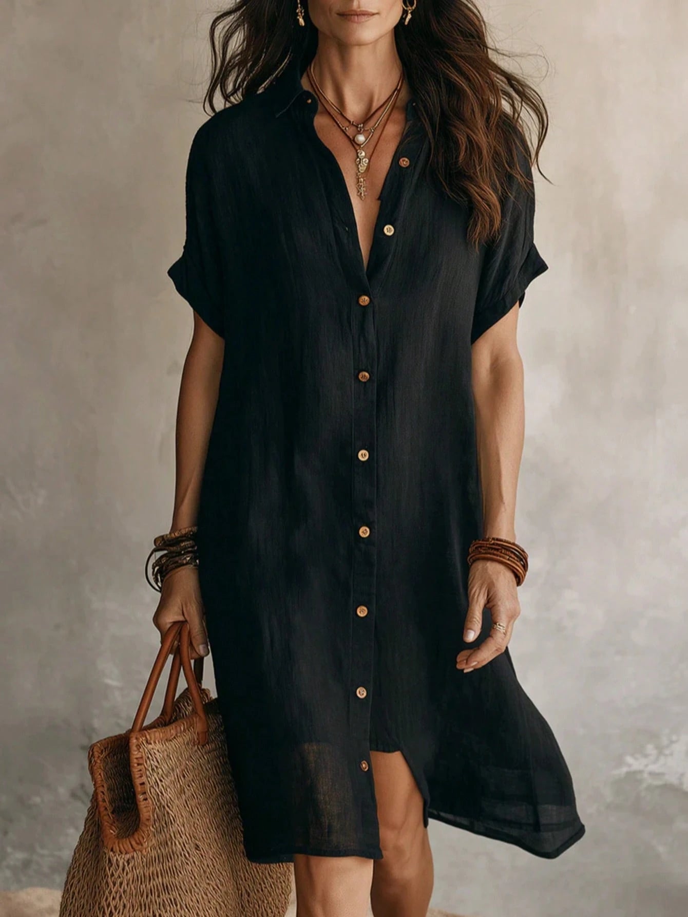 Women's Button Casual Dress