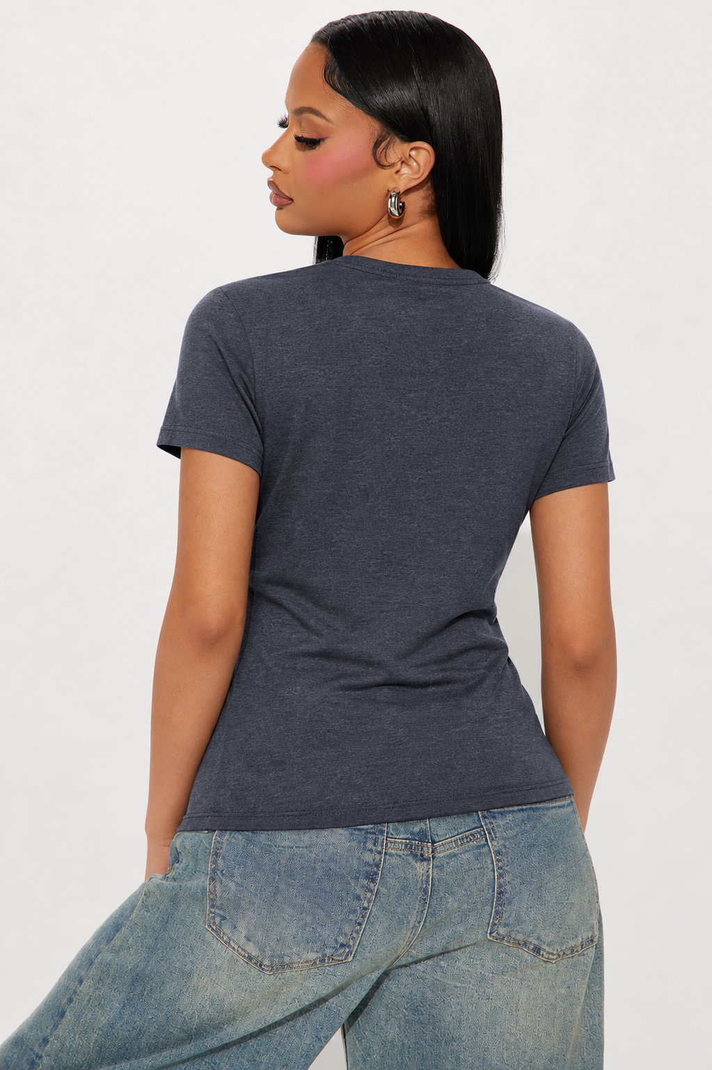 Colored Cotton T-Shirt  Comfortable, Stylish With Minimalist Design, Casual & Versatile, INS Style Salty Girl With Umbrella Rain T Shirt Graphic Tee
