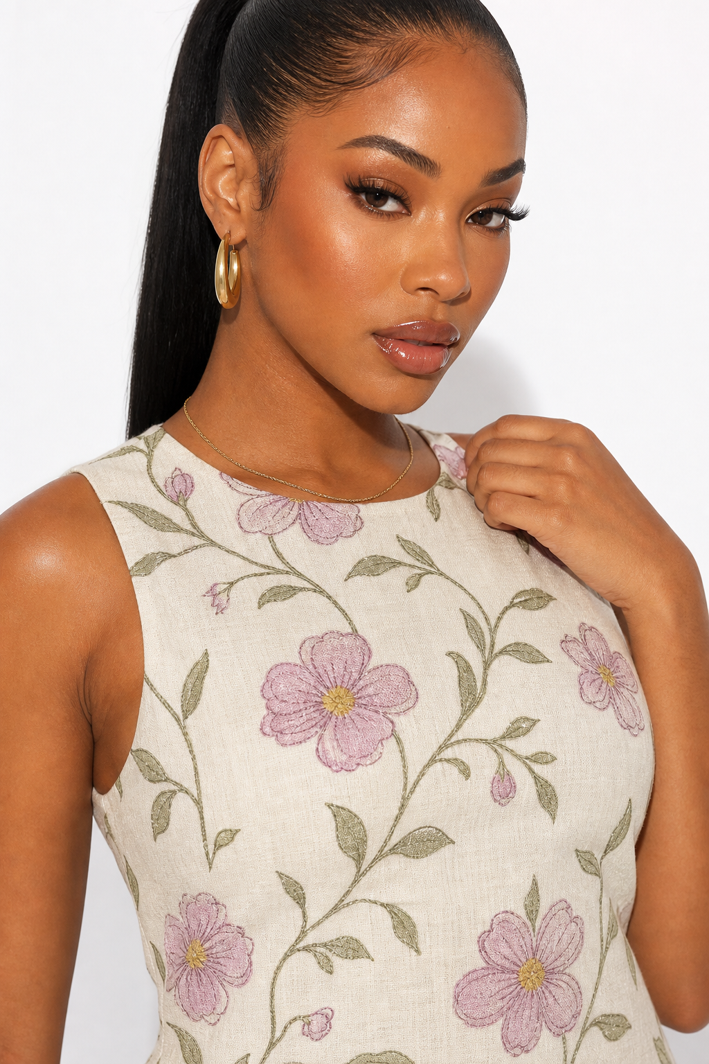 Women's Fashionable Floral Print Short Vacation Dress