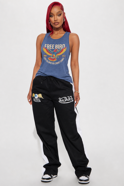 Women's Free Bird Eagle Retro Graphic Racerback Tank Top, 180G Vest Casual Summer Top, Classic Rock Lyric Tees, Vacation Outfits Women, Summer Clothes